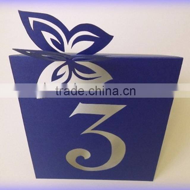 Elegant & charming purple butterfly themed laser cut table card for wedding
