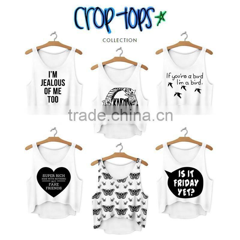 Aztec style Wholesale Logo Print Custom Ladies Summer Short bulk tank top