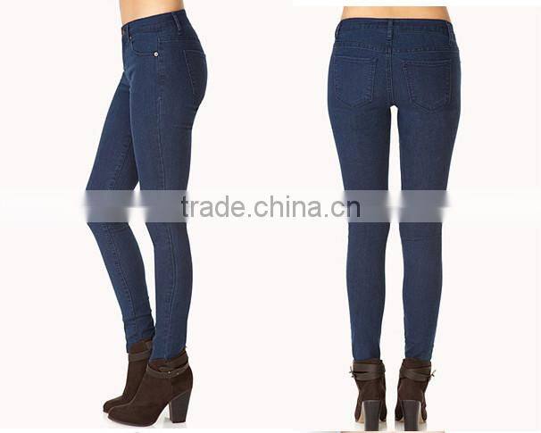 2014 new arrival fashion design wholesale skinny 3 colors pencil jeans for woman