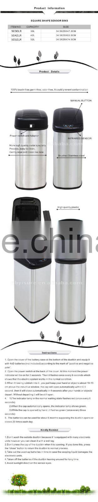 Sensor Dustbin 5052LR 52L Automatic Sensor Bin,with Black Top