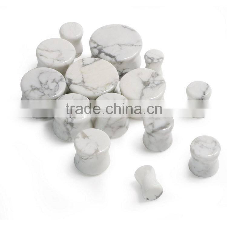 Natural Gemstone Color White Headset Earplug