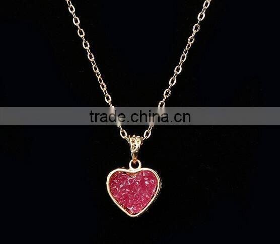 >>High quality classic natural stone heart necklace pendant/#