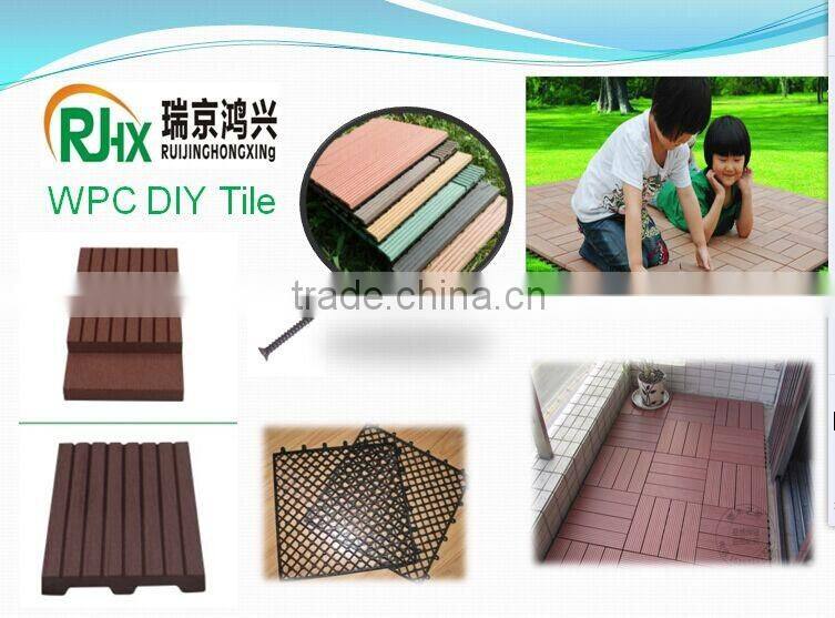 DIY style anti-uv wood composite decking for indoor terrace place