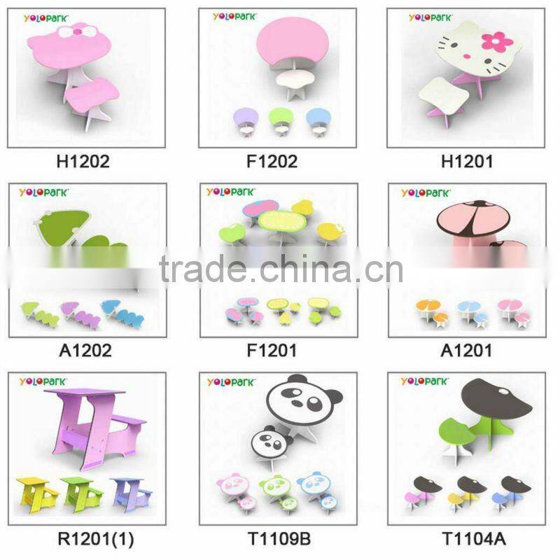 2014 MDF round tables furniture sets, child study table and chair