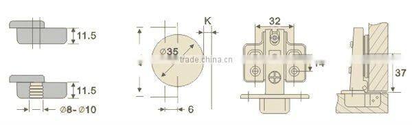 Clip on Type Hydraulic Buffering Hinge Brass Hinge