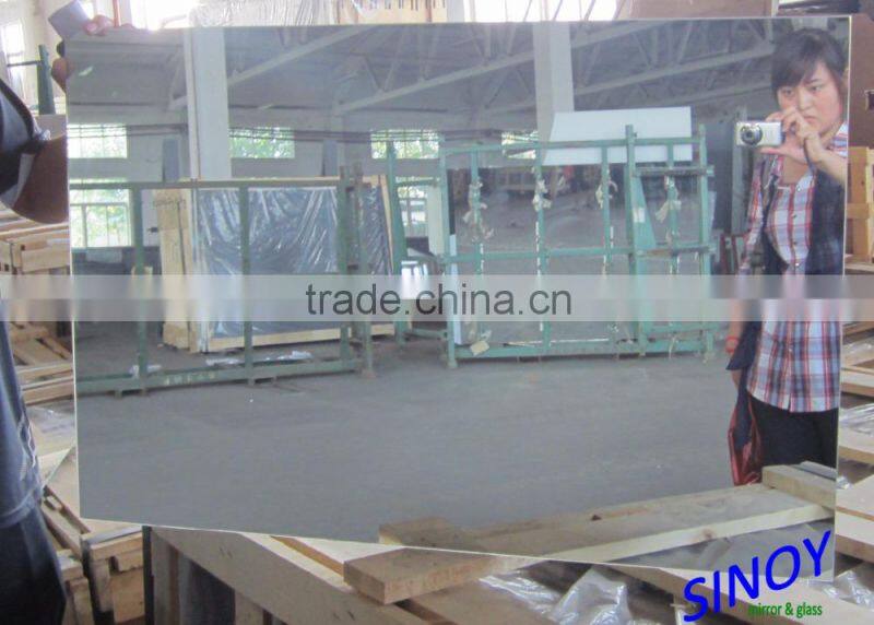 3mm 4mm 5mm Unframed modern durable bath mirror glass with double coated paint