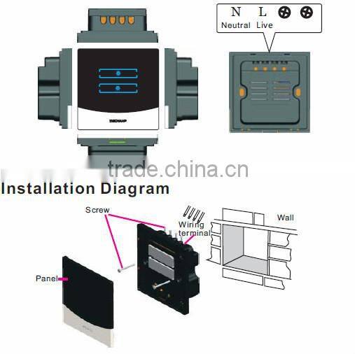 2 Gang Electric Wall Switch For Smart Home Automation System