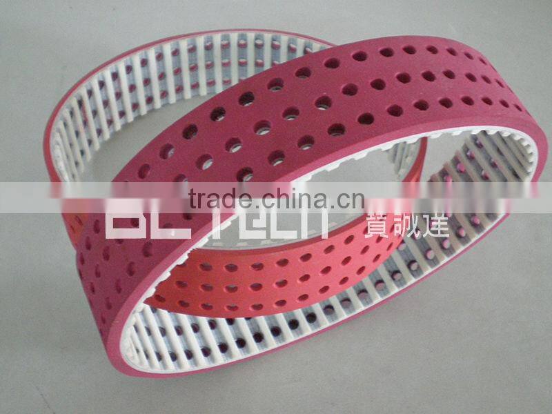 PU Timing belt in differernt color rubber & holes