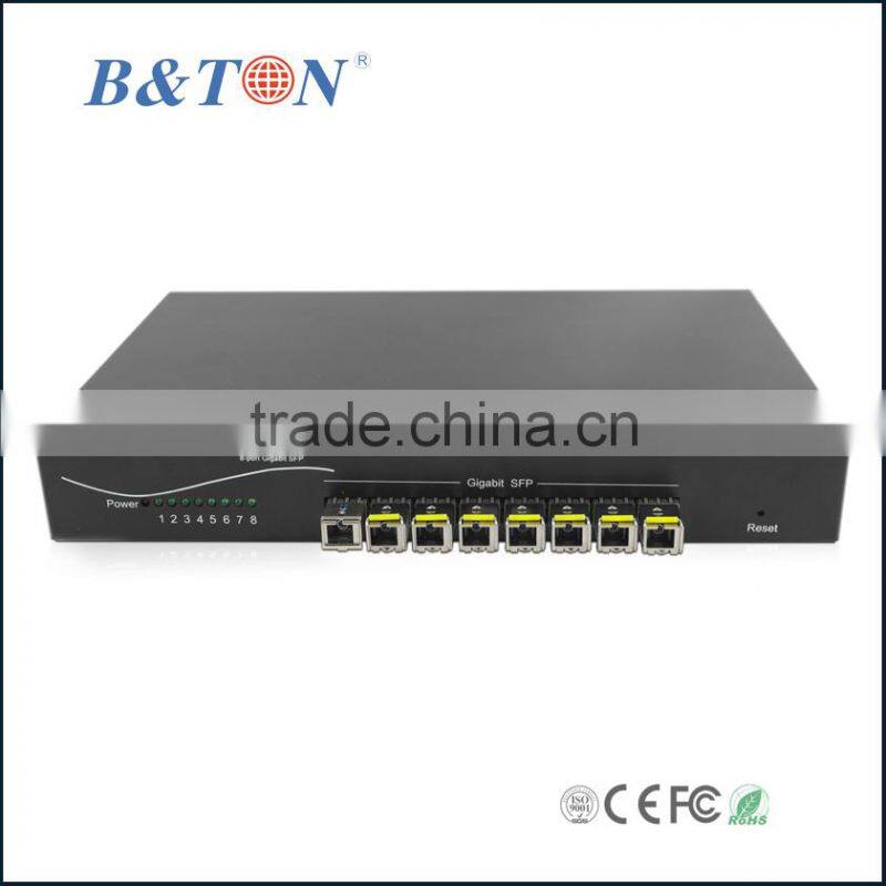 Hot selling 10/100/1000M 8ports optic fiber switch