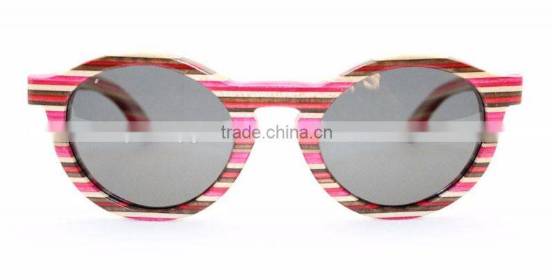 JM610 Recycled Skateboard Wood Sunglasses Smoke UV400 Polarized