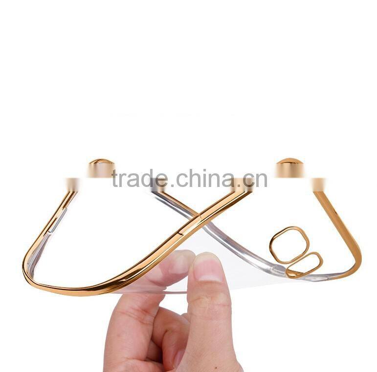 New arrival clear phone cover for samsung galaxy s7, for galaxy s7 edge electroplate bumper frame tpu case