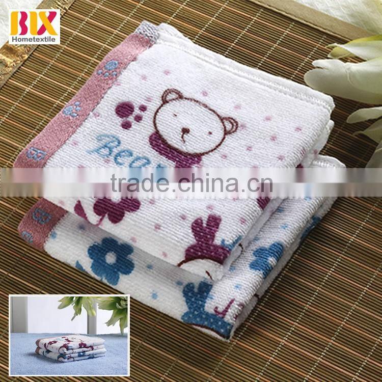 100% cotton cartoon characters bear printing baby hand towels