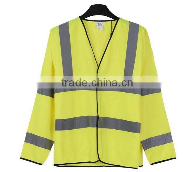 cheap wholesale long sleeve safety reflective work uniform shirt with custom imprint