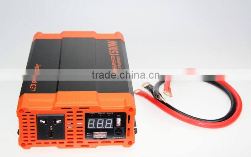 12V/24/48VDC to 110V/230VAC 1500W Pure Sine Wave Power Inverter , Solar Inverter System For Home DS-1500P