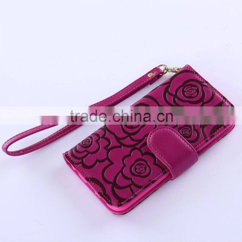 New arrival piriting leather filp case for samsung s6