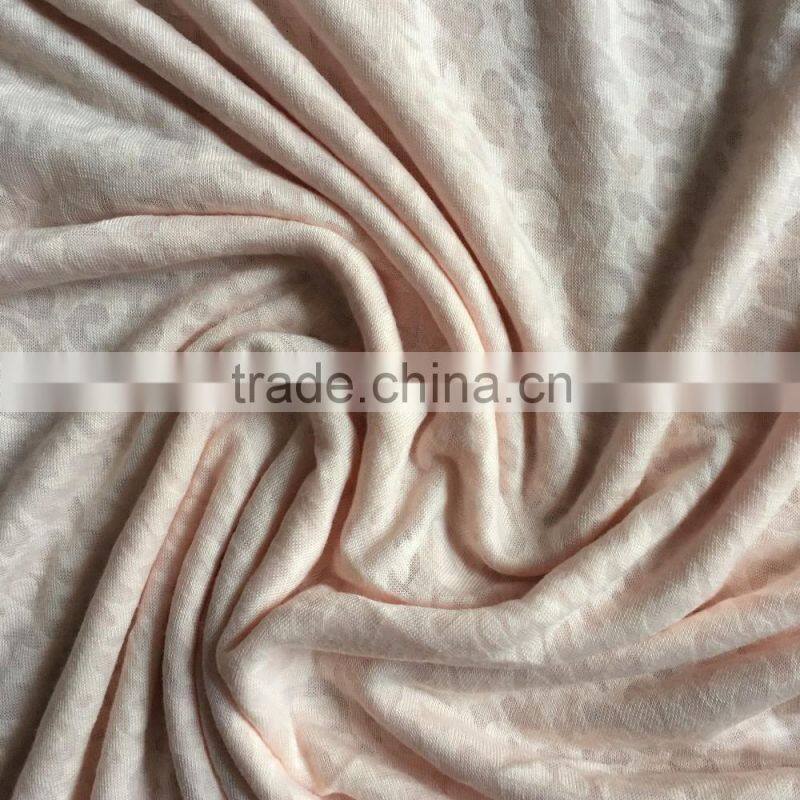 110g/sm Polyester cotton knit single jersey burn-out fabric,knit burnt discharge and burn-out print fabric for dress