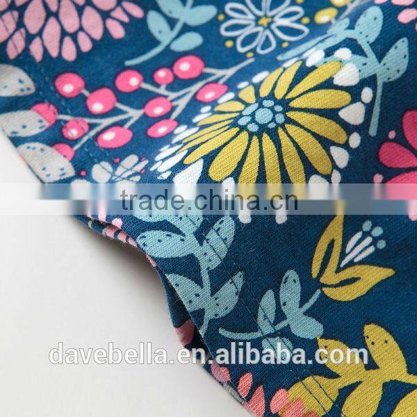 DB799 dave bella 2014 fall/winter printed long sleeve baby clothing sets for girl wholesale printed sets baby clothing sets