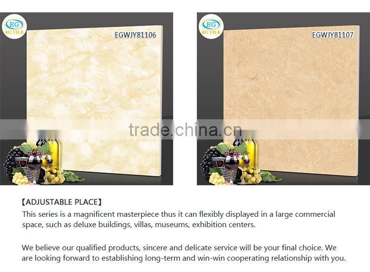 800x800 Beige marble jade stone micro crystal glazed gres porcellanato tile