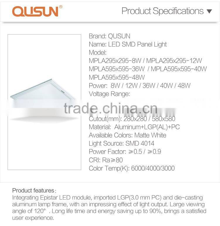 Excellent Luminous Distribution led 600x600 ceiling led panel light 40w