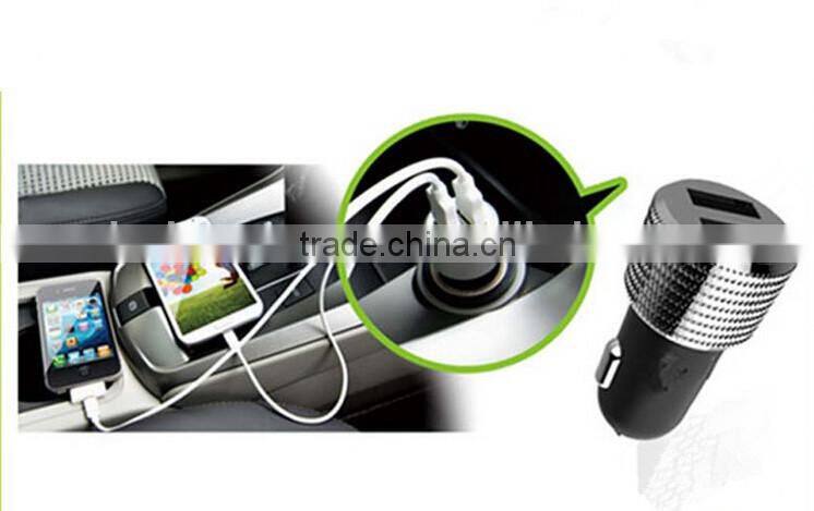 Hiqh quality dual usb car charger for mobile phone/Iphone/Samsung