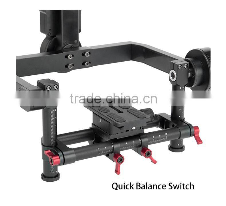 Small camera gimbal with carbon fiber connection axis CNC all in one accurate carving