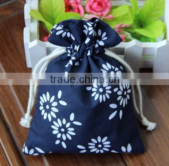 Customized Printing Small Stuff Holder Gift Storage Cotton Drawstring Bag