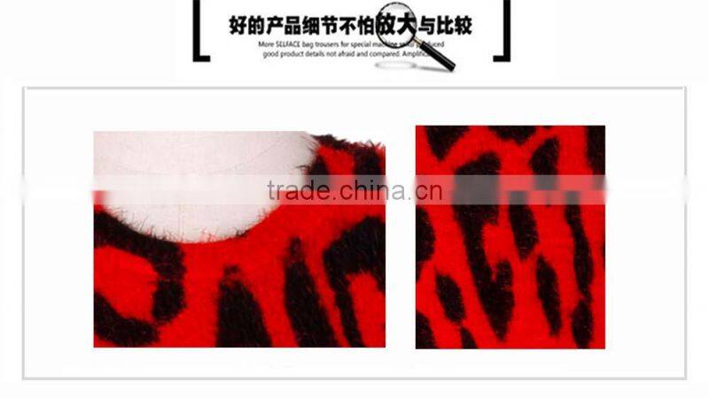 2015 new product Animal grain pullovers long knitting sweater for ladyI the long leisure sweater