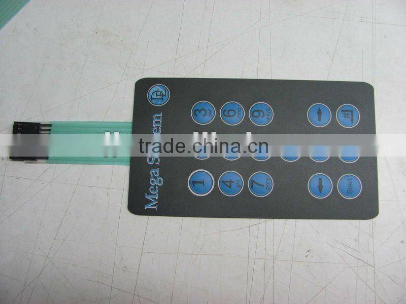 16 numeral letter Embossed membrane switch