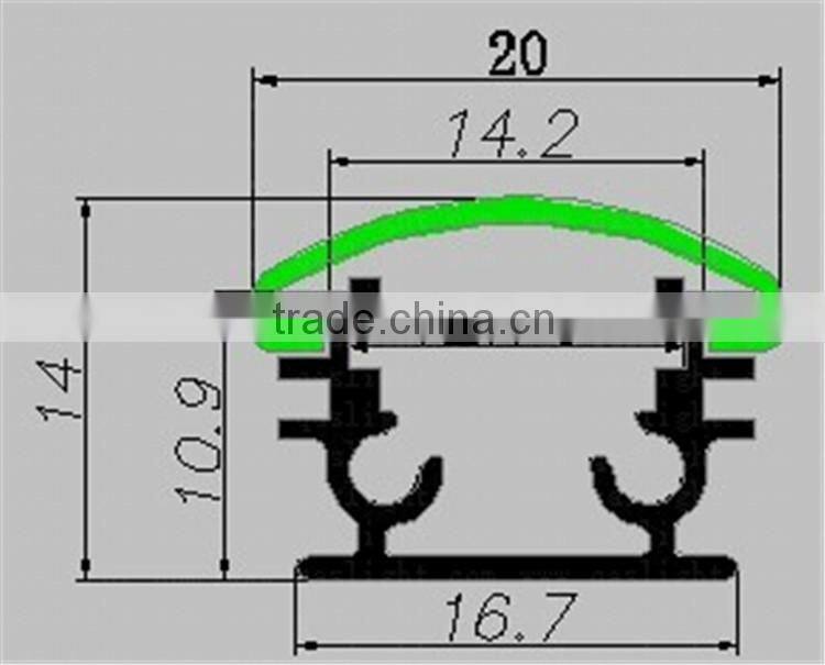 14x20mm Aluminium Housing Recessed Aluminum Led Edge Lit Profile