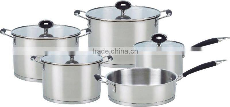 AH3673 9pcs stainless steel apple shape cookware set
