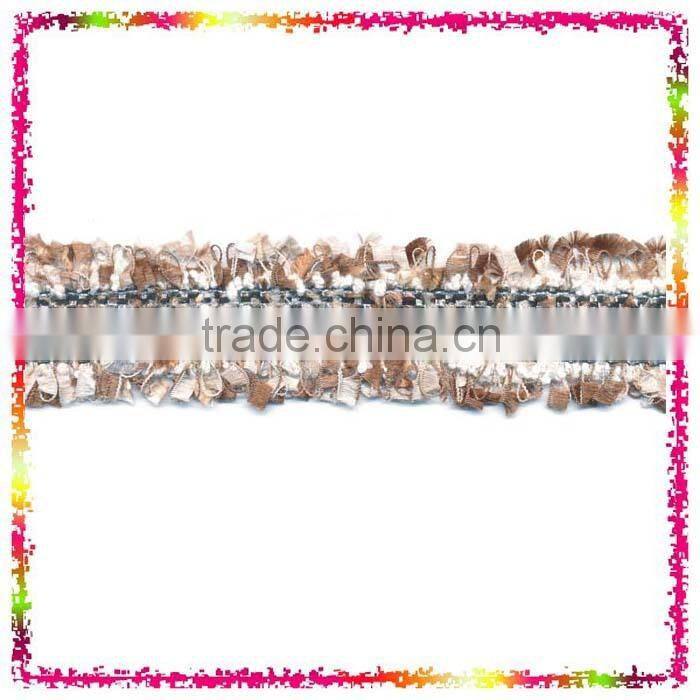 Burgundy Gold Metallic Wool Thread Braid Decorative Trimming swimwear