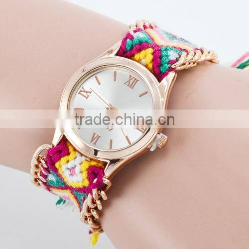 made in China vogue smart knitting hot charming colorful women watch(WJ-2775)