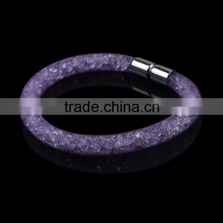 2015 new design high good quality mesh stardust magnetic bracelet for women