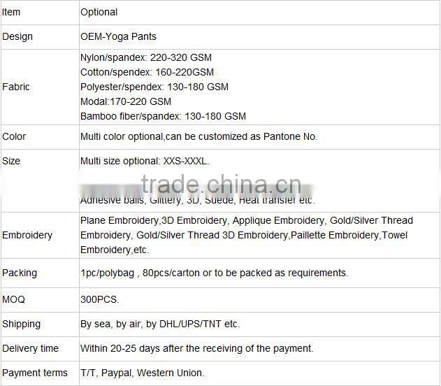 Custom fashion style breathable yoga pants for women in fitness sportswear hot in 2016