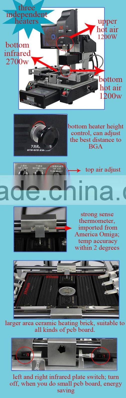 Dinghua bga chip repair machine for motherboard DH-G200 laptop motherboard vga chip repair