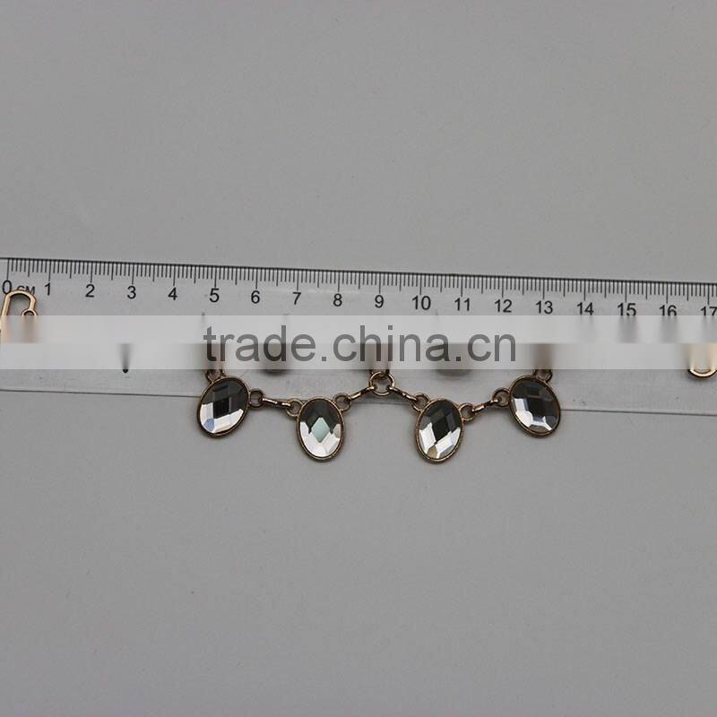 metal buckle garment accessories strass chain link chain