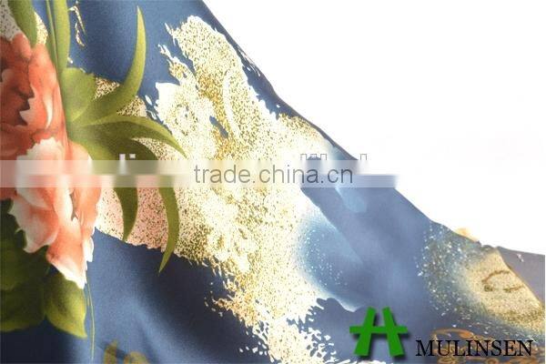 Shaoxing Textile Polyester 50D dubai floral satin fabric