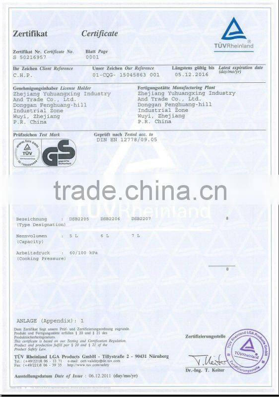 Non -electric Pressure Cooker Stainless Steel Inner Pot