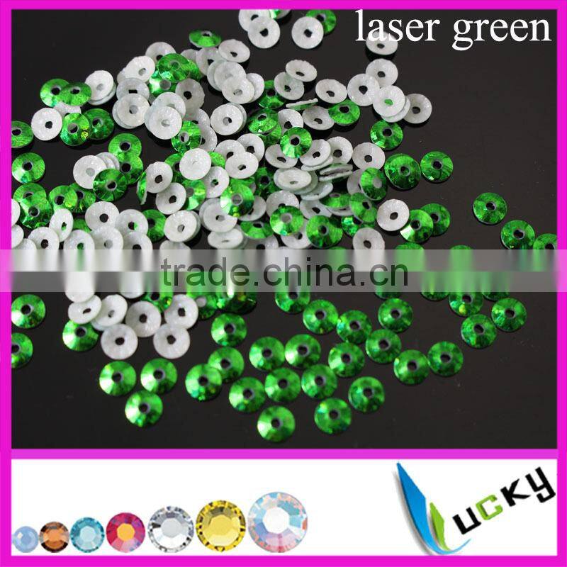 2015 NEWEST design fashion hotfix spangle heat sequin DARK BLUE middle hole 3mm 4mm 5mm 6mm