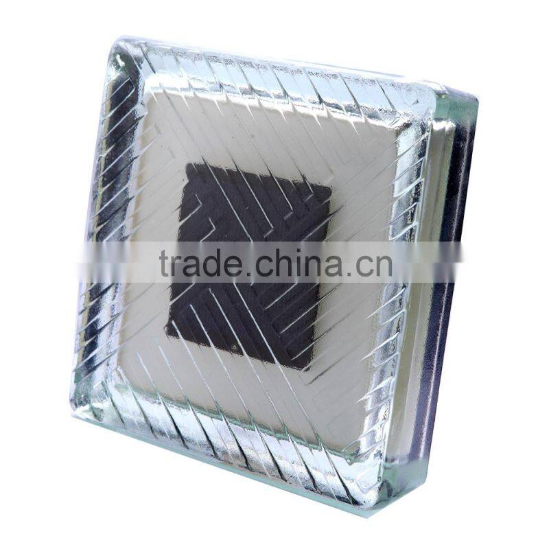 popular hot selling waterproof glass battery solar led brick light
