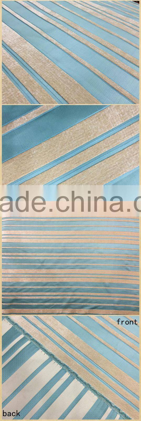 Stripe modern chenille fabric using for sofa cover, cushion cover, curtain jacquard type