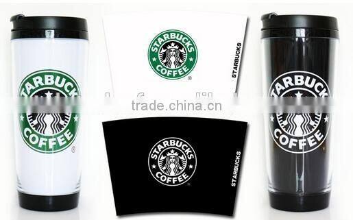 12OZ thermal plastic tumbler ,bap free paper insert plastic tumbler,paper insert thermos cup