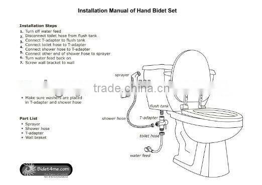 Brass bidet shower spray