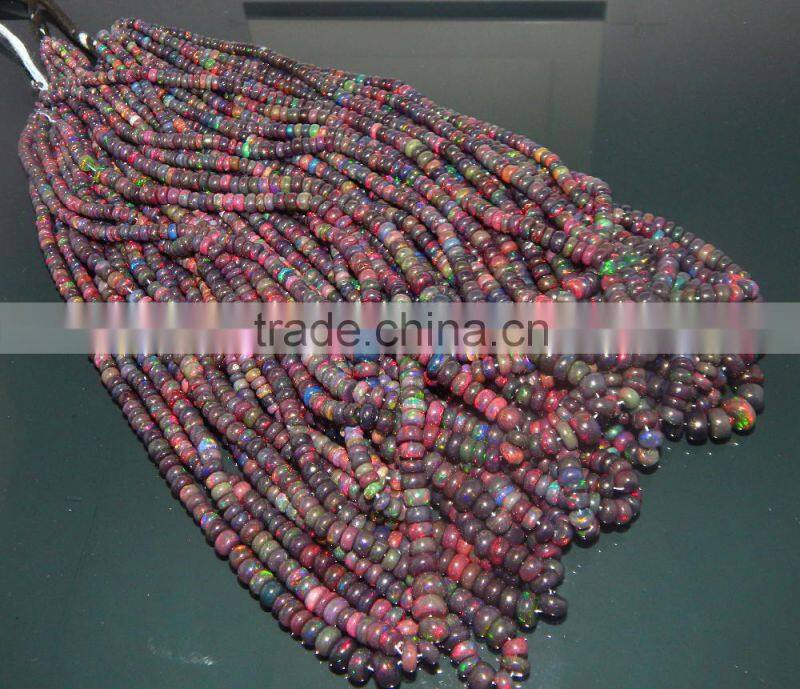 ethiopian black opal roundel beads