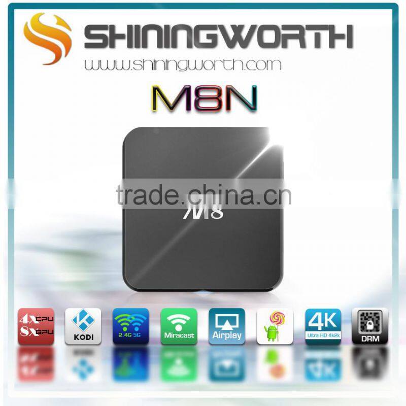 KODI 14.2 M8N Quad Core Andriod 4.4 Amlogic S802 2.0Ghz 1GB 8GB support Bluetooth miracast dlna