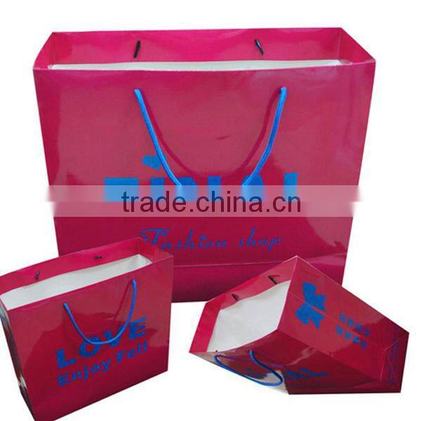 Art paper fashion paper bag hand length packaging bags customized