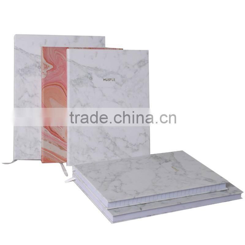 Custom Mix Design Gold Hot Stamping Logo Print Marble Notebook