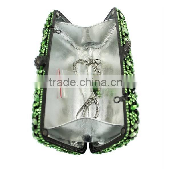 bling green crystal party stone bag rhinestone clutch evening bag ladies handbag (8717A-G2)