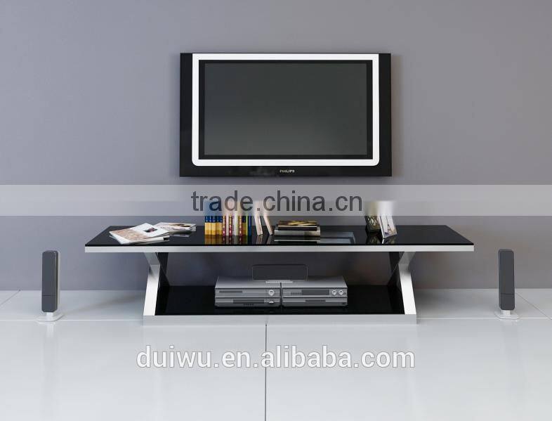 Modern home furniture silver 201 stainless steel mirror tv stand