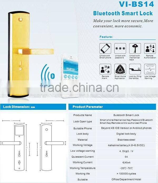 Access control security bluetooth card hotel safe door lock